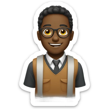 smiling boy with glasses portrait sticker