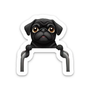 Black pug in a San Francisco cable car sticker