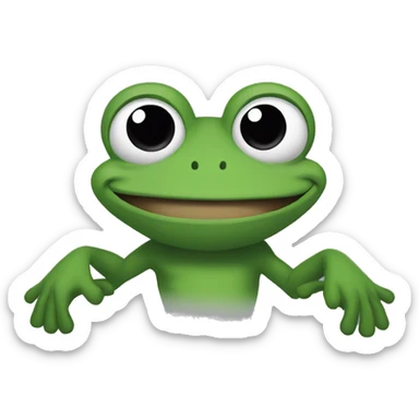 Dwayne Johnson is a frog with long arms sticker
