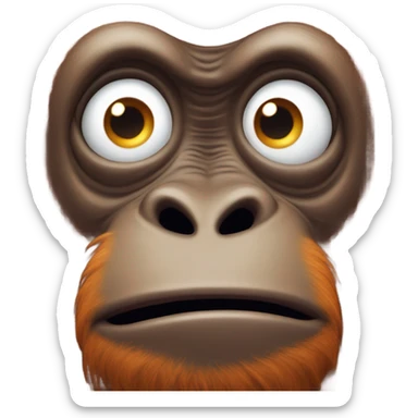 Stupid looking Orangutan  sticker