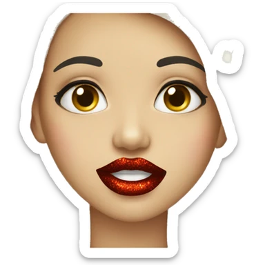 glittery red lipstick kiss  sticker