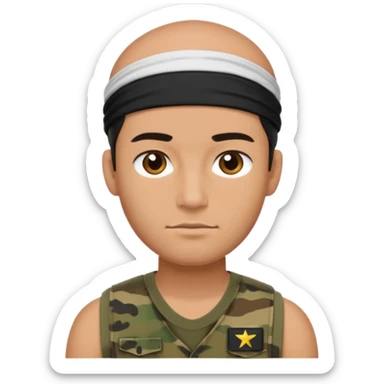 army guy with sleveless and head band  sticker