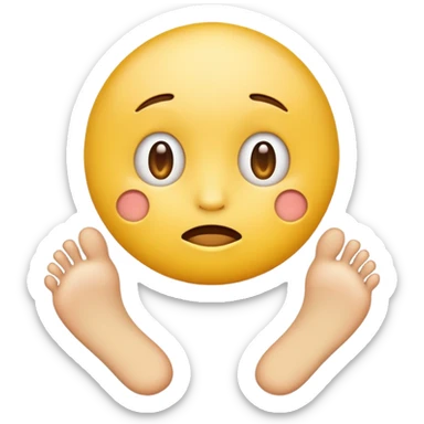 funny confused face yellow emoji with two feet  sticker