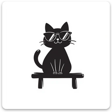 A cat wearing sunglasses sticker