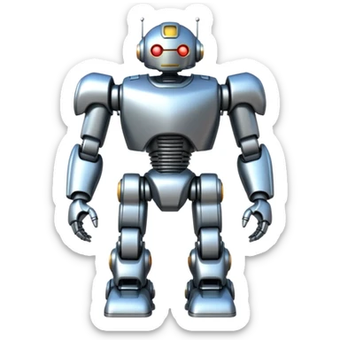 A giant robot standing heroically sticker
