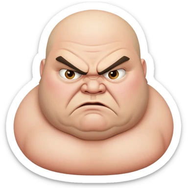 Hate-filled fat man sticker