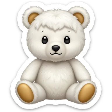 White teddy bear sticker