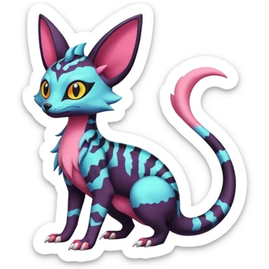 Pastel Salandit-Umbreon-Genet-Noivern-Noibat-Serval-Hybrid (Full body) sticker