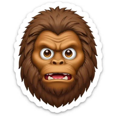 Create a scary emoji of Bigfoot sticker