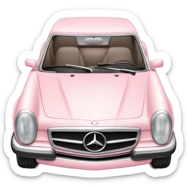 realistic light pink old Mercedes sticker