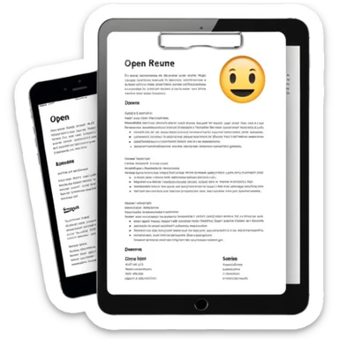 open resume document, simple, clear sticker