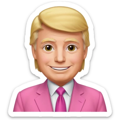 Donald trump in a pink suit sticker
