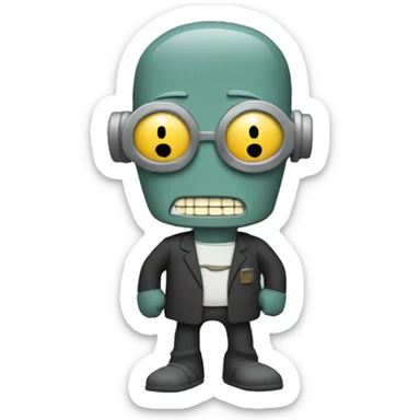 Bender from futurama, as a start-up manager sticker
