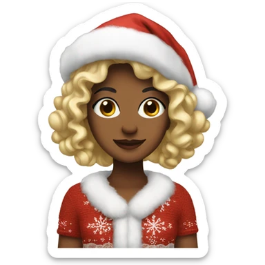 Lacey in a Christmas outfit sticker