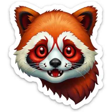a red panda zombie sticker