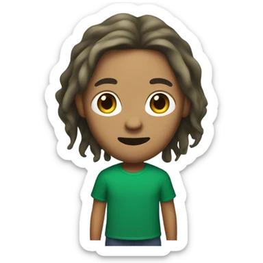 Squid game player in Long hair and green t shirt sticker