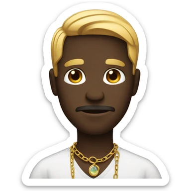 dark-skinned male with necklace shrugging shoulders  sticker