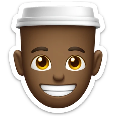 Taza de café con cara feliz  sticker