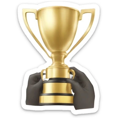 white anime men with gold win cup sticker