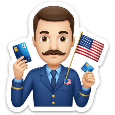 stefan cel mare credit card with us flagwith mustache sticker