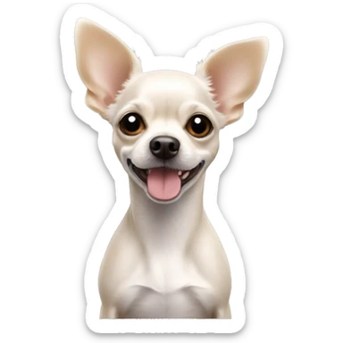 White wire hair Chihuahua poodle mix with pointy ears sticker
