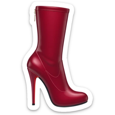 burgundy red latex high heel boots sticker