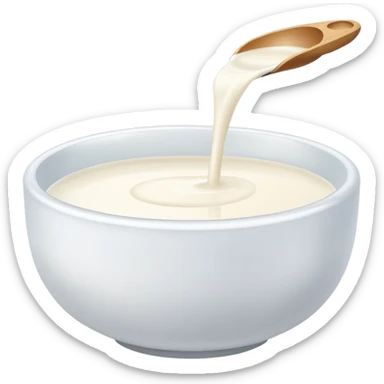 white bowl of milk, matte, simple, clear sticker
