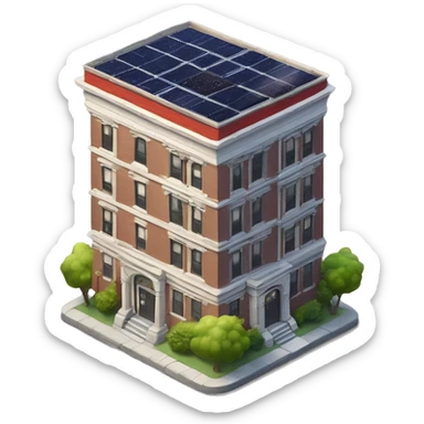 Apartment building shaped like the Ghost Busters Firehouse with solar lights and decorative and detailed interior design  sticker