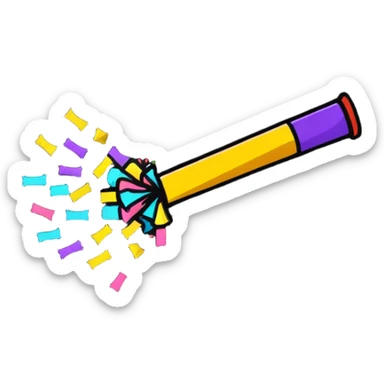colorful confetti celebration popper sticker