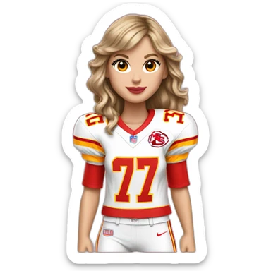 taylor swift wearing 87 chiefs jersey sticker