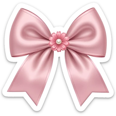 A light pink bow with accessory is flowers sticker