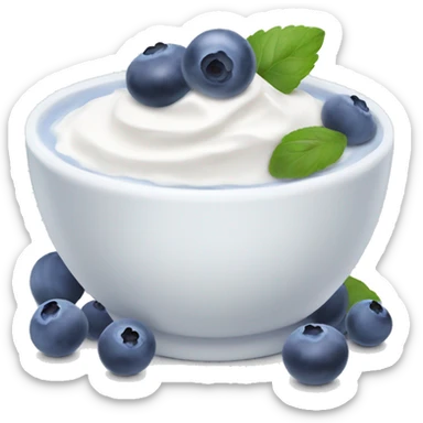 Bowl of Greek yogurt and blueberries sticker