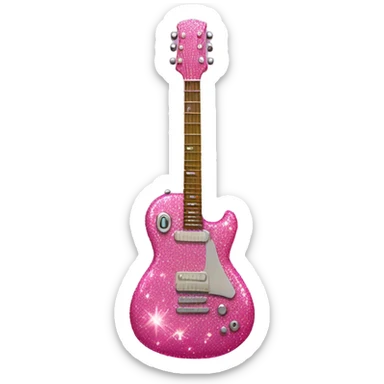 a very sparkly pink guitar sticker