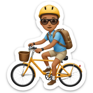 Tourist + camera strap + rental bike, City Cyclists. sticker