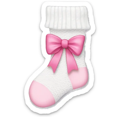 White socks with pink lace and bow sticker