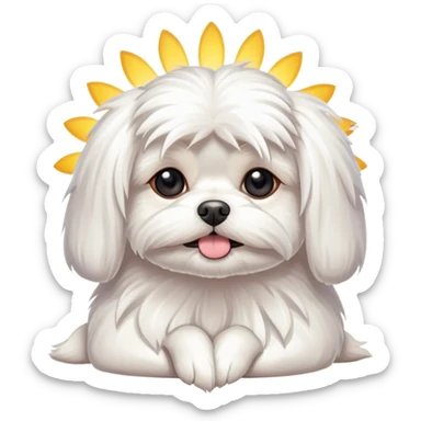 Maltese sun bathing sticker