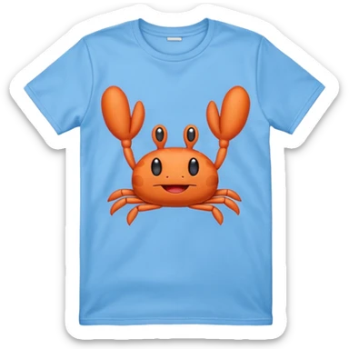Blue shirt with I love krabby on it sticker