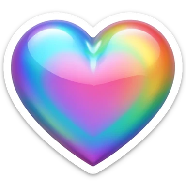 heart iridescent holographic sticker