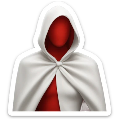 faceless mannequin flapping red cape without hood sticker