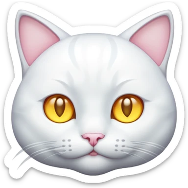 white cat luminous sticker