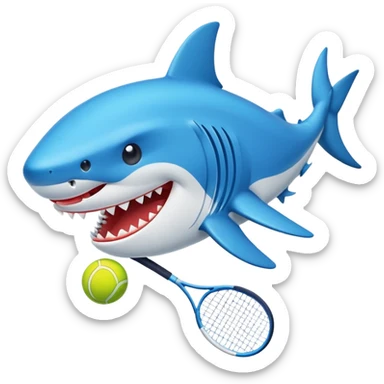 Puedes crear un emoji de un tiburon con tenis nike de color azul sticker