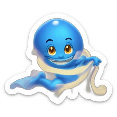 Blue genie floating ghost from Aladdin  sticker