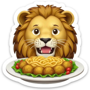 A lion eating Mrbeast not graphic sticker