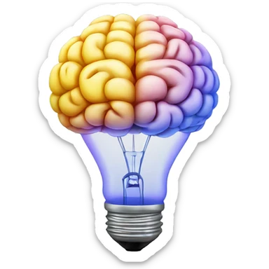 Lightbulb with brain form sticker