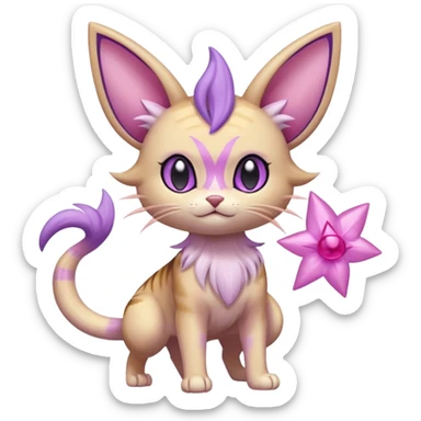 Fey Toony Meowth-Espeon-Skitty-Delcatty-Sprigatito-Purrloin-fusion-hybrid sticker