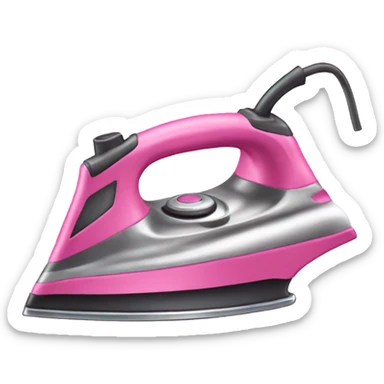 Isolated realistic pink clothing iron sticker