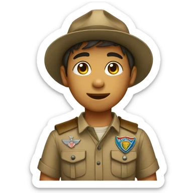 a scout boy aged around 7 years old sticker