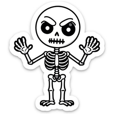 A skeleton being annoyed sticker