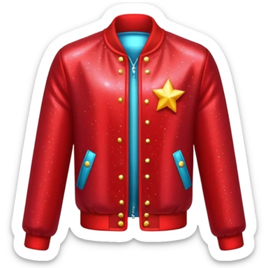red sparkling jacket sticker