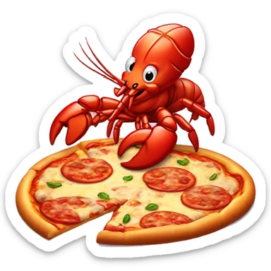 Cute Lobster eating pizza sticker